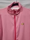 Masters Magnolia Lane Tech Golf Large Pink White Stripe Full Zip Dri Fit Stretch