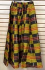 Women   s Multicolor Check Midi Skirt  Elastic Waist Regular With Matching Purse