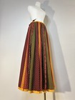 Vintage Indian Cotton Block Print Maxi Skirt Voluminous Boho 22-40 Inch Waist