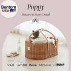 Premium Baby Diaper Caddy Organizer - Handmade   Award-winning Scalloped Rattan 