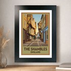 The Shambles  England Travel Poster Giclee Art Print 534-1