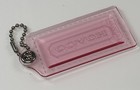Coach Pink Acrylic Hangtag Bag Charm Ring Fob Keychain 3 5 By 1 75 Inches