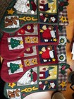 Vintage Quilted Christmas Stockings Set Of 4 Country Farmhouse Patchwork