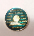 21 Year Aa Sobriety Coin Recovery Gold  Silver  Blue Enamel 21st Xxi Chip