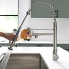 Single Handle Kitchen Sink Faucet W pull-down Sprayer Brushed Nickel Mixer Taps