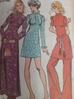 Dress Mini Evening Pants Simplicity Sewing Pattern 9519 Size 11 12 Vtg 70 s Cut 