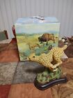 Realistic Figure Of Cheetah Running On Wooden Base