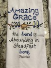 Lot 2 Machine Embroidered Kitchen Towels Amazing Grace Great Is Thy Faithfulness