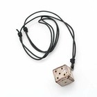 Lady Luck Fortuna Wooden Dice Pendant With Adjustable Leather Necklace For Gift