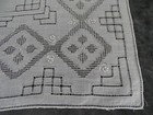 Antique Swiss Appenzell Bridal Handkerchief Embroidered Linen N  1