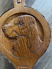Vintage Wooden Hand Made Carved Dog Fireplace Bellows
