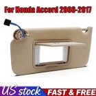 Beige tan Left Driver Side Sun Visor W light   Mirror For Honda Accord 2008-2017