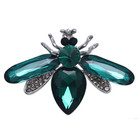 Silver green Crystal Bee Silver Brooch Pin Rhinestone Insect Jewelry Summer Gift