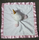 Unicorn Baby Security Blanket Lovey Cloud Island White Pink Toddler Gold Dot