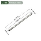 2 X Conveyor Roller Silver 1 Inch Dia 24  Length Stainless Steel Replacement