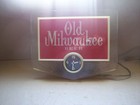 Vintage Old Milwaukee Beer Lighted Bar Sign With Clock Working Man Cave Nice