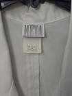 Meta White Floral Embroidered Medical Lab Coat Women s 8 Doctor Office Uniform