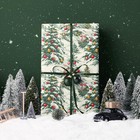 Vintage Christmas Toile Wrapping Paper  Holiday Tree Gift Wrap Roll