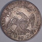 1827 Capped Bust Half Dollar Au    Square Base 2   Scattered Light Scratches