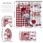 Christmas Shower Curtain Sets  4pcs Bathroom Sets With Shower Curtain  Lid Ru   