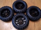 Fits Traxxas Maxx Slash 102076-4 Belted Tires   Black 17mm Splined Wheels 10272