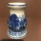 Antique Sc Flo-blue Pottery Hat Pin Holder victorian Era Ironwear