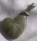 Vintage Engraved Sterling Silver Heart Shape Perfume Snuff Bottle 925 1 5   