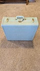 Vintage Samsonite Hawaiian Teal Blue Tweed Suitcase Luggage