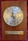 Vtg Wood Veranderlich Regen Schon Decorative Barometer Thermometer Germany