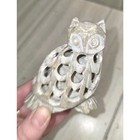 Vtg Hand Carved Stone Owl Statue Baby Owl Inside Figurine Sculpture Decor Gift