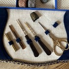 Early 1900s Traveling Sewing Kit With Case  German  Ornate  Velvet And Silk