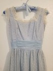 Vintage 1970s Nadine Cupcake Powder Blue Party Dress Tiered Prairie Xxs As Is 