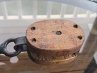 Western Block Co Anvil Brand Wood Pulley  4 Self Lubricating Antique Barn