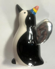 Vintage Porcelain Penguin Figurine Silver Angel Wings Rainbow Unicorn Horn Ex 