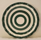 Coton Colors Emerald X-mas Green Spot On Striped Ringed Ruffled Edge Plate 11 5 
