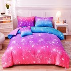 Grat Tioc 6 Pieces Pink Purple Twin Comforter Set Girls Kids Glitter Galaxy