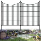 10 Panels Garden Fence Dog Fence Outdoor For Yard  32in H X 23 6ft L - Black