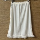 Her Majesty Slip Girls 8 White Nylon Lace   Mesh Hem Elastic Waist Made In Usa