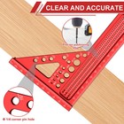 Multi Angle Measuring Ruler Aluminum Alloy Metric Woodworking Square Ruler   