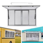 Food Truck Service Window With 4 Sliding Screens Awning Door 50x30 Inch Aluminum