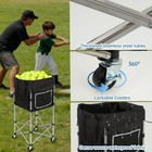 Tennis Ball Hopper With Wheels  180 Capacity Ball Cart  Black