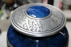 Engraved Large Adult Cremation Urn For Human Ashes Blue  Stainless