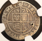 Holed   Ngc Fine Detail   Elizabeth I Ar 3p   Royal Mint Tower Of London 1575 Ad