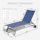 2 Pieces Of Outdoor Metal Chaise Lounge Chair W wheels For Pool   blue   
