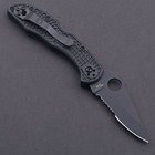 Fiber Glass Black Handle With Serrated Blade Pocket Folding Knife Lock Back Neu