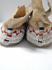 Antique 1915-20s Sinew Fully Beaded No  Cheyenne Hard Sole Moccasins - Montana