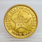 1879  4 Stella Four Dollar Piece Coiled Hair Restrike Gold Plated Coin