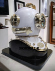 18  Diving Helmet Us Navy Mark V Deep Sea Antique White Divers Diving Helmet