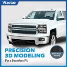 For 2014 2015 Chevy Silverado 1500 Headlights Pair Halogen Bulbs Black Housing