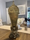 Antique 1920 s French Brass Peacock Fireplace Screen-collapsable  Very Good
